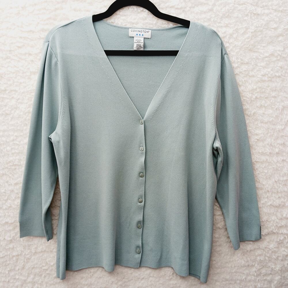 Cardigan Button Up Seafoam Minimalist Quiet Luxury Soft Girl VTG Capsule Size XL